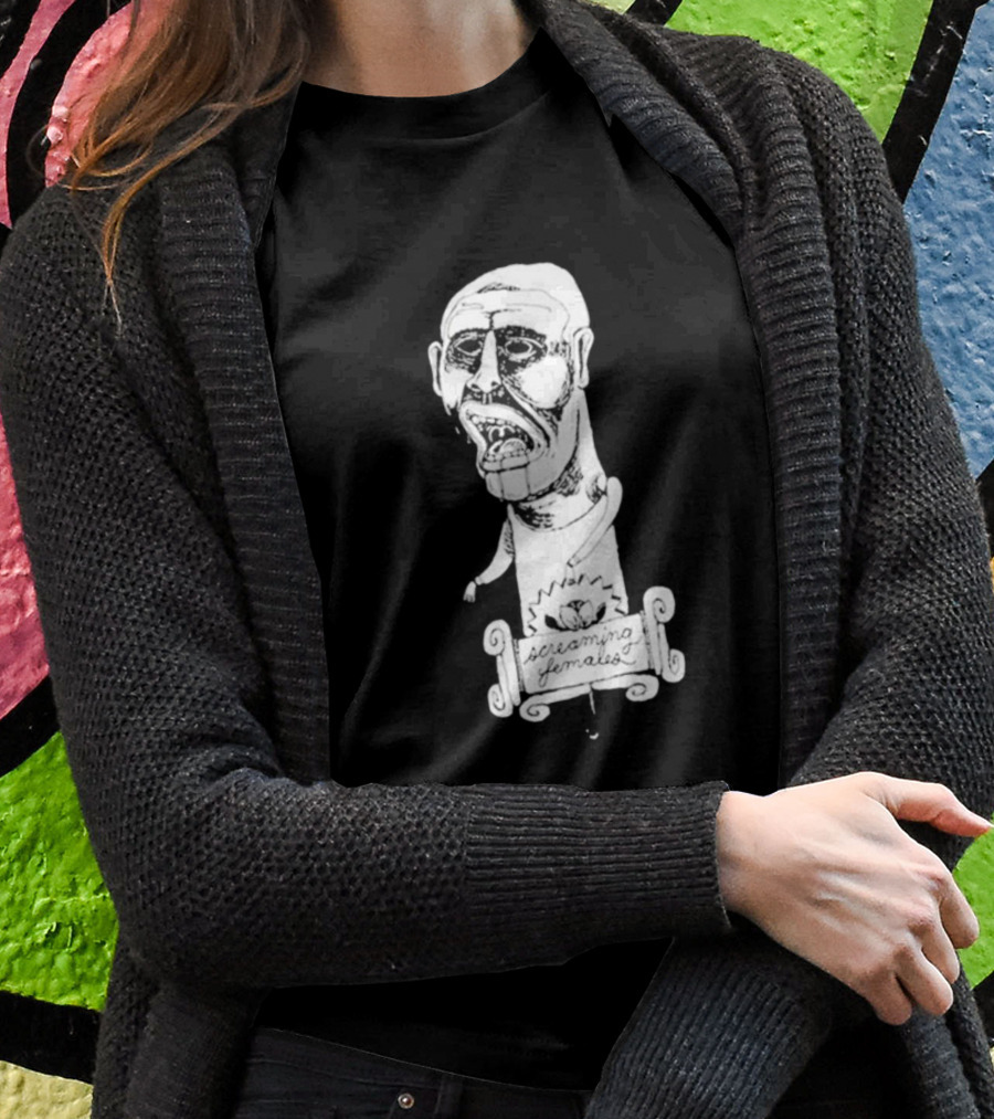 Screaming Females Band Illustration Black And White Head T-Shirt