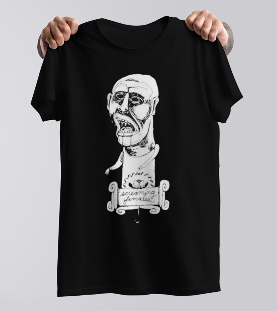 Screaming Females Band Illustration Black And White Head T-Shirt