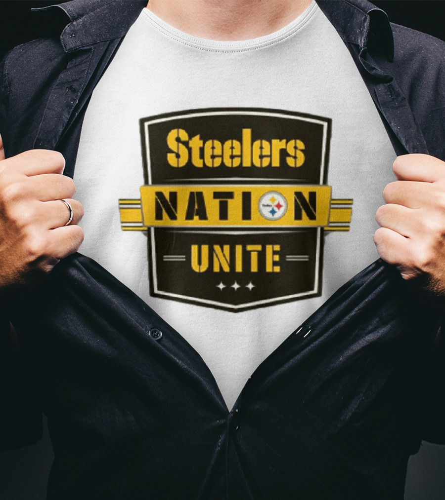 Steelers Nation Unite Emblem With Stars And Iconic Team Colors T-Shirt