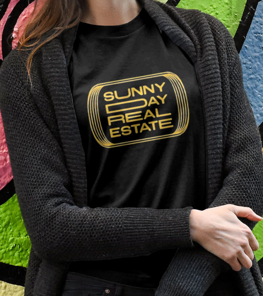 SUNNY DAY REAL ESTATE Yellow Retro Style Oval T-Shirt