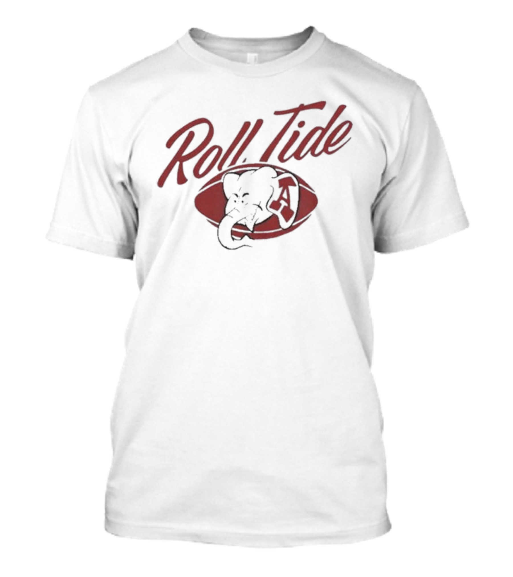 Alabama Roll Tide Football Vintage Ringer Elephant Emblem T-Shirt