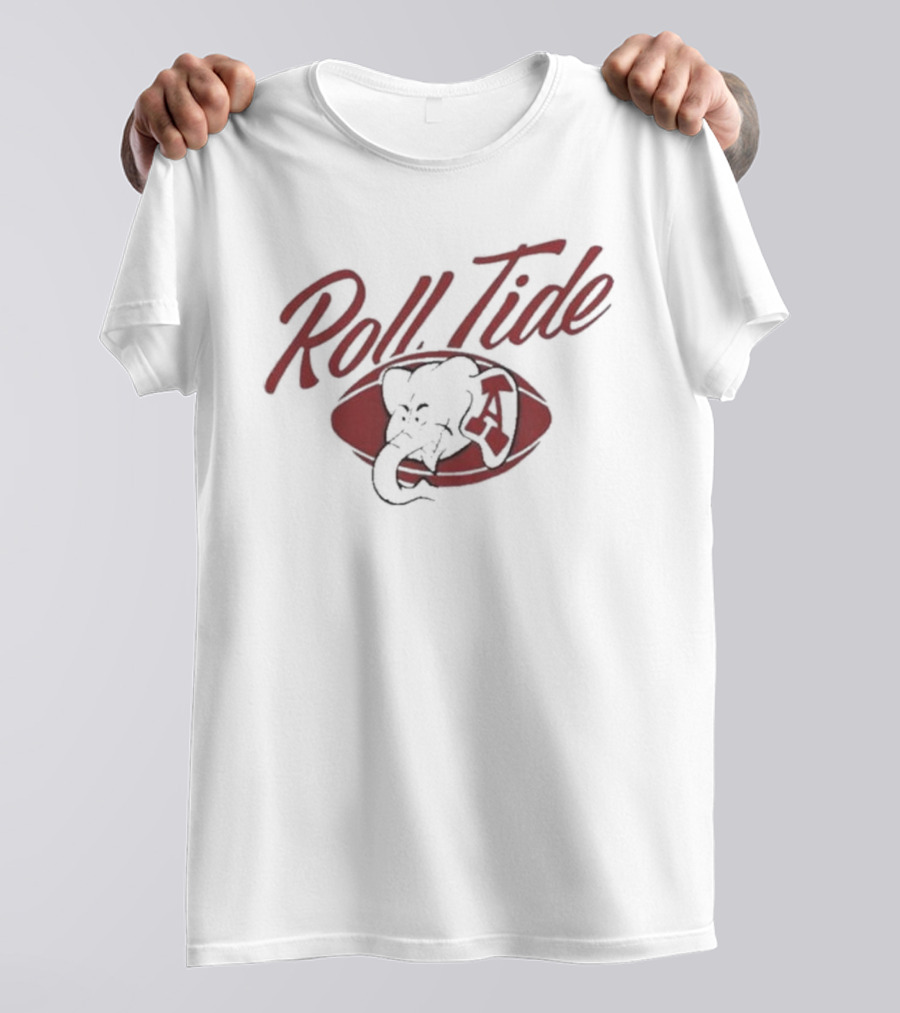 Alabama Roll Tide Football Vintage Ringer Elephant Emblem T-Shirt