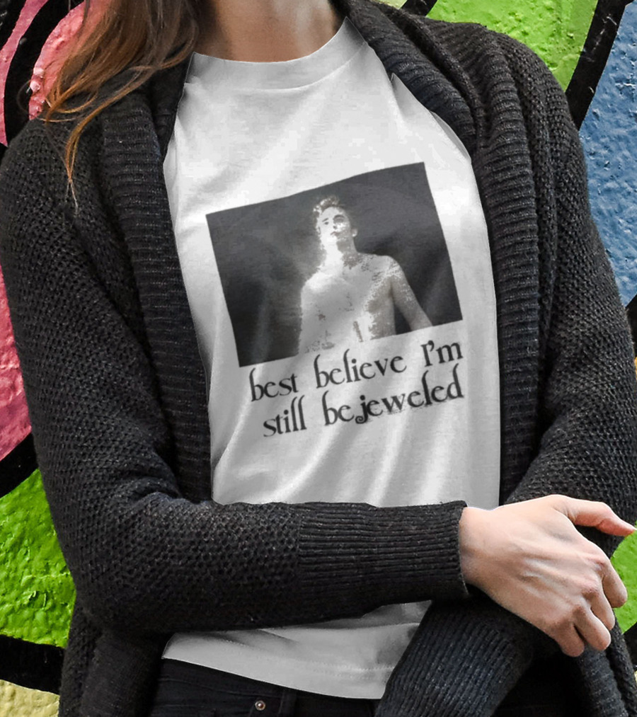 Best Believe I'm Still Bejeweled Black And White Male T-Shirt