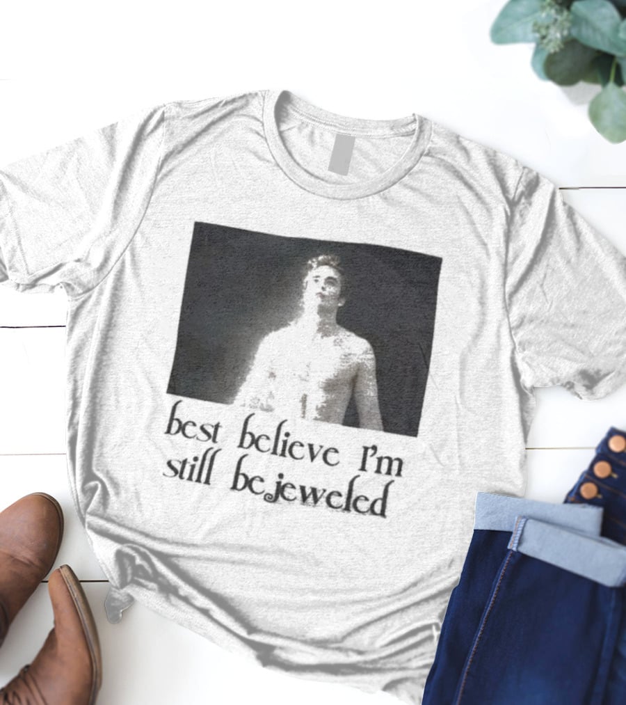 Best Believe I'm Still Bejeweled Black And White Male T-Shirt