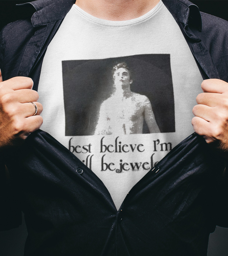 Best Believe I'm Still Bejeweled Black And White Male T-Shirt