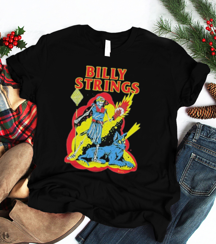 Billy Strings Skeleton Warrior With Blue Cyclops Cat T-Shirt