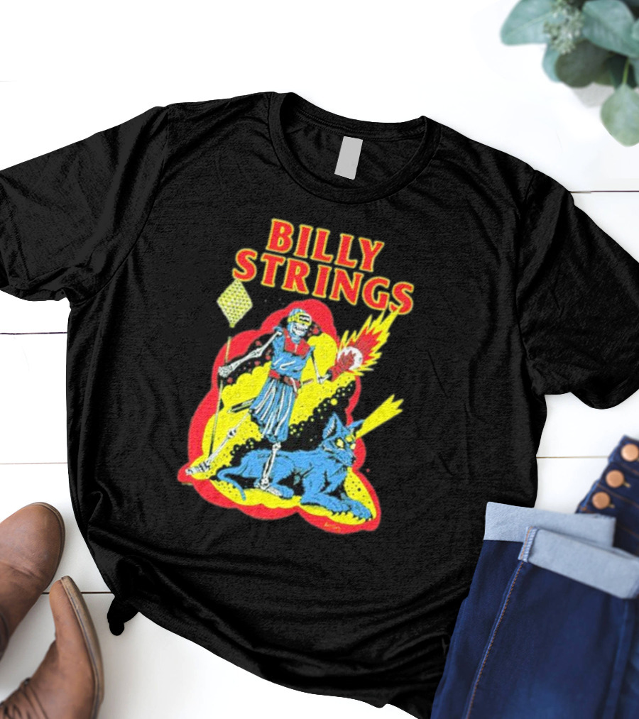 Billy Strings Skeleton Warrior With Blue Cyclops Cat T-Shirt