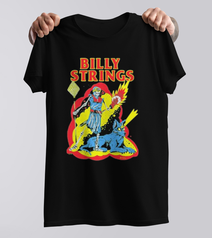 Billy Strings Skeleton Warrior With Blue Cyclops Cat T-Shirt