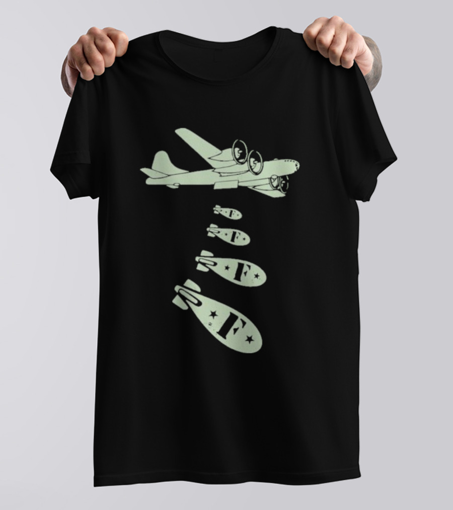 Vintage Bomber Dropping F Bombs Airplane T-Shirt