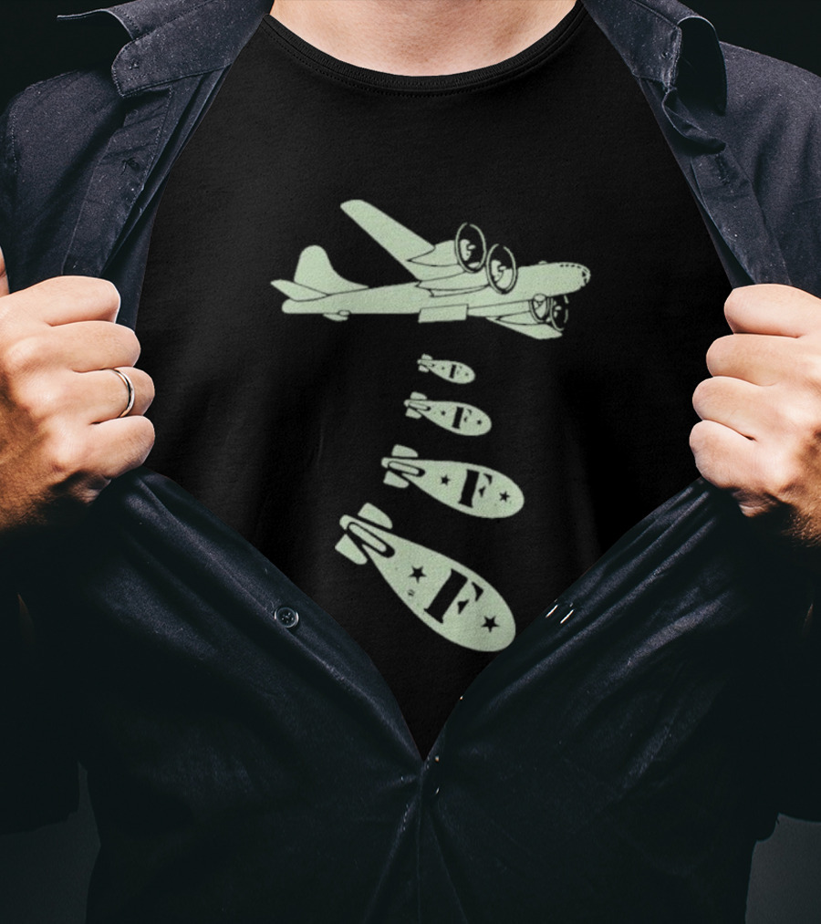 Vintage Bomber Dropping F Bombs Airplane T-Shirt
