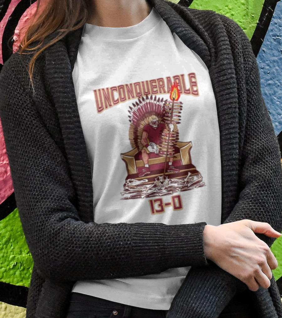 Florida State Seminoles Unconquerable 13-0 Throne King T-Shirt