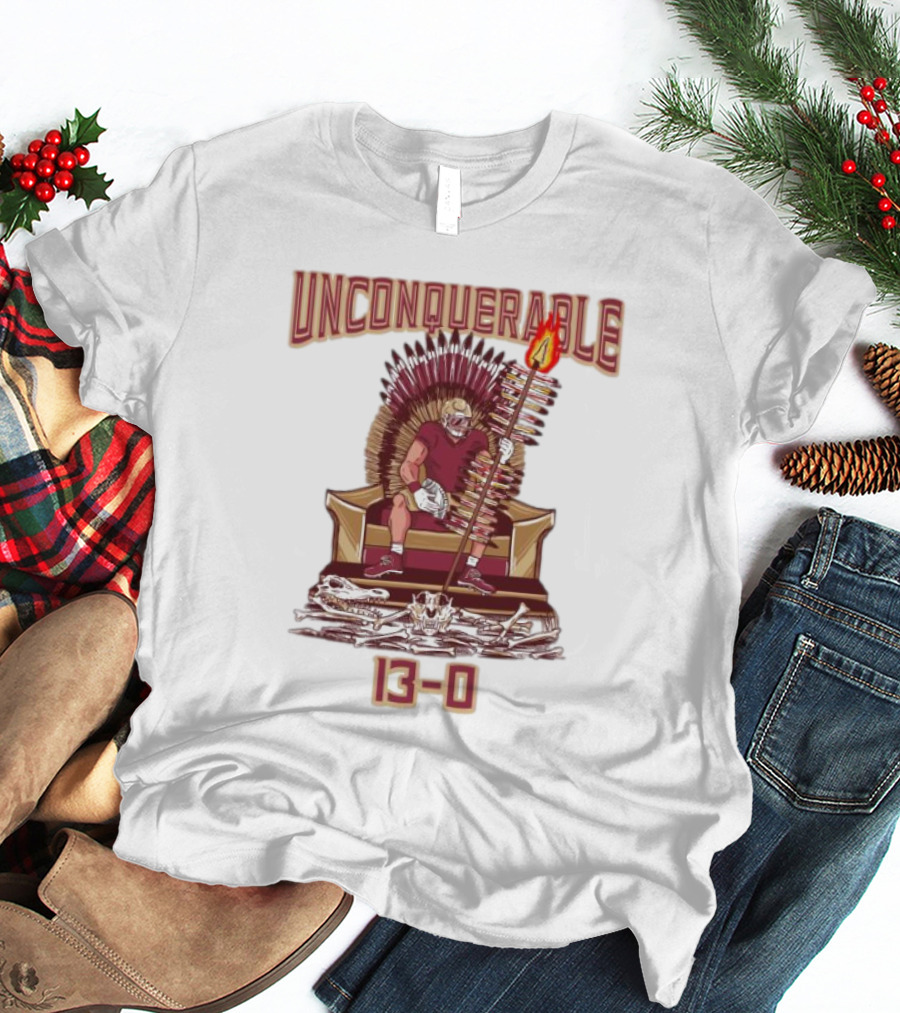 Florida State Seminoles Unconquerable 13-0 Throne King T-Shirt
