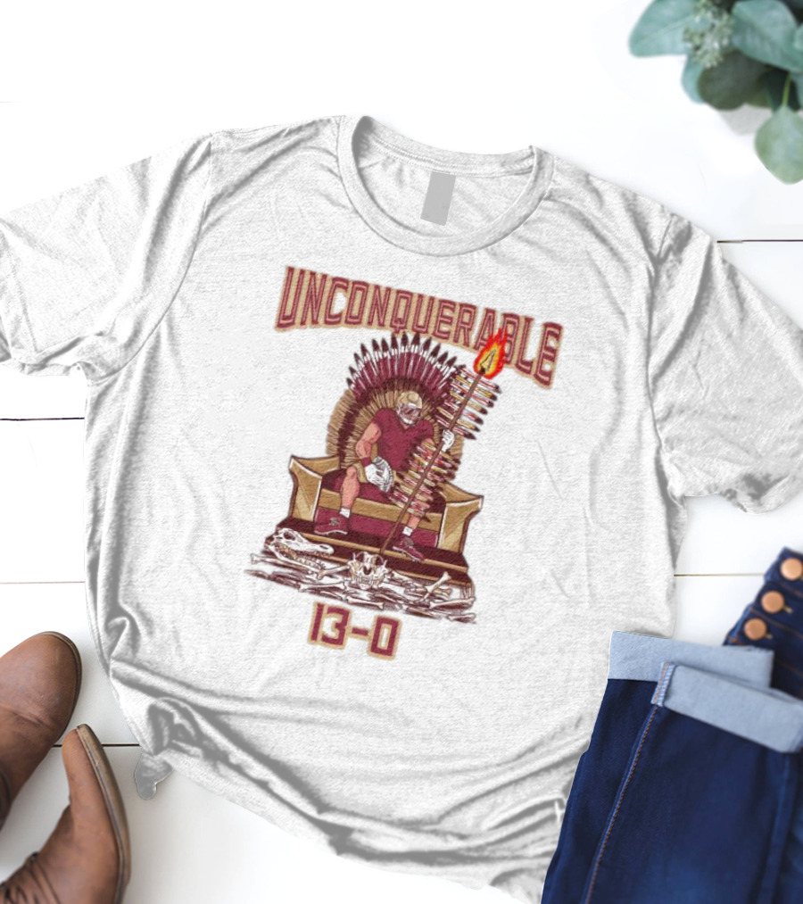 Florida State Seminoles Unconquerable 13-0 Throne King T-Shirt