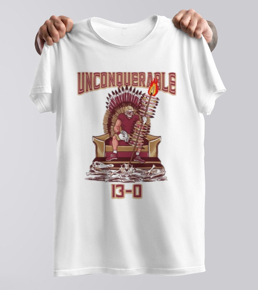 Florida State Seminoles Unconquerable 13-0 Throne King T-Shirt