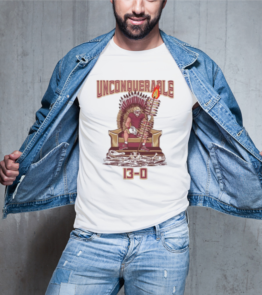 Florida State Seminoles Unconquerable 13-0 Throne King T-Shirt