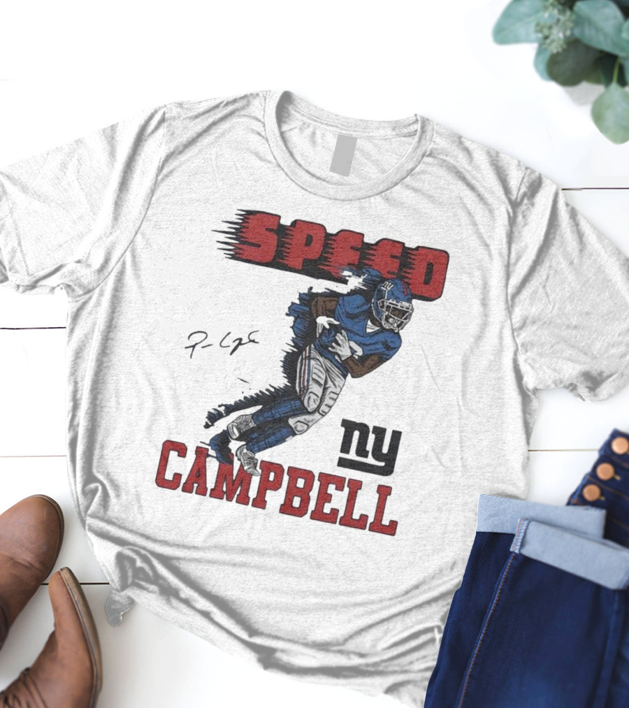 Giants Speed Campbell Signature NY Football T-Shirt