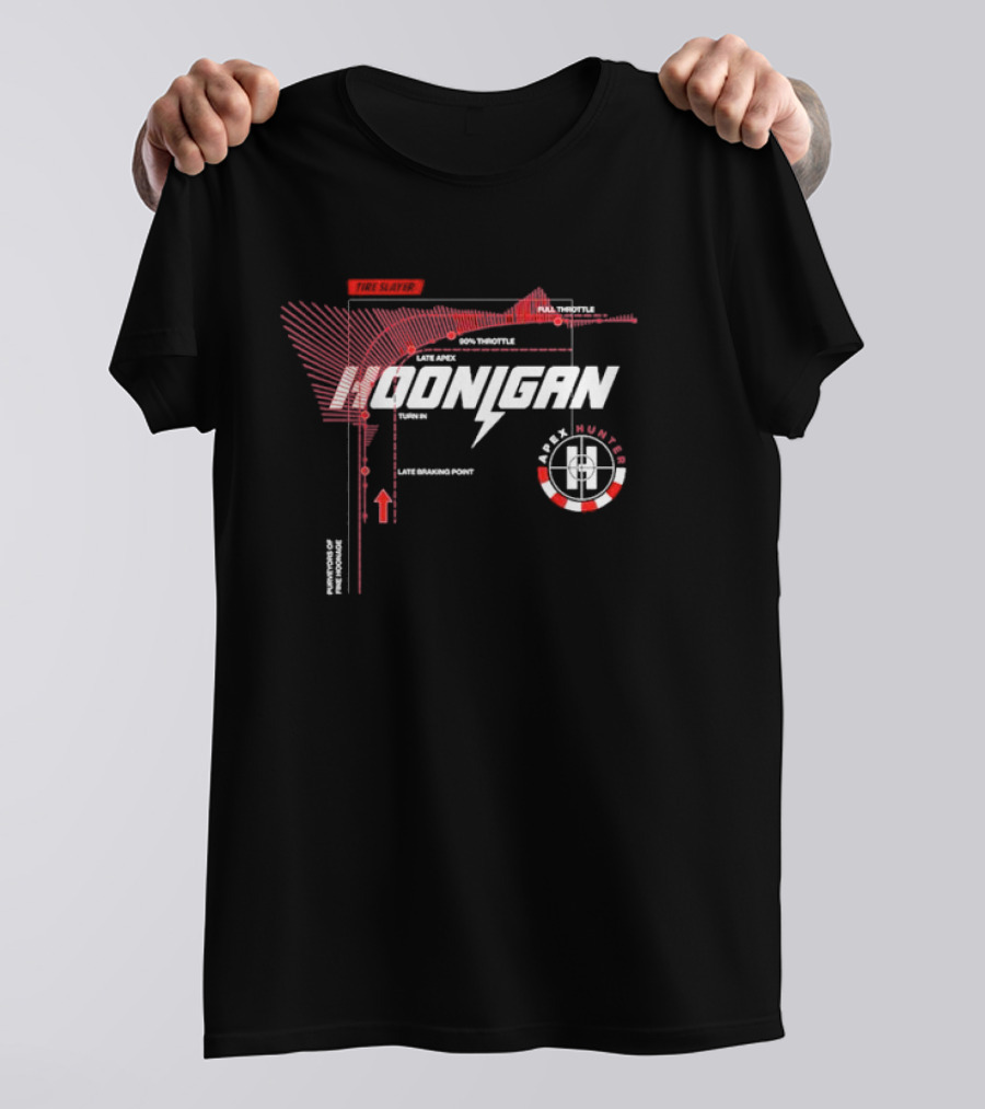 Hoonigan Apex Hunter Full Throttle Tire Slayer Racing Diagram T-Shirt