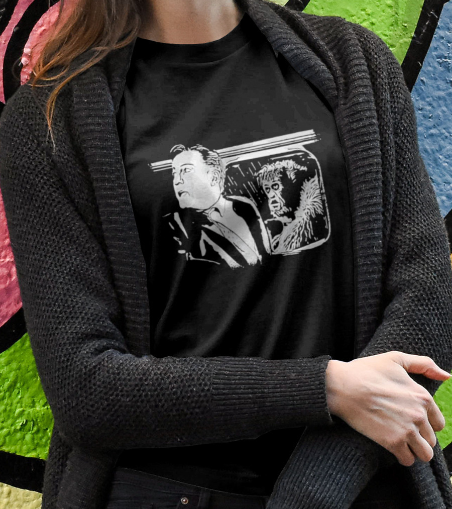 Nightmare At 20000 Feet Twilight Zone Classic Scene With Gremlin Aircraft Passenger T-Shirt