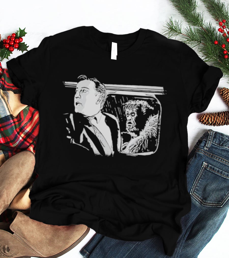 Nightmare At 20000 Feet Twilight Zone Classic Scene With Gremlin Aircraft Passenger T-Shirt