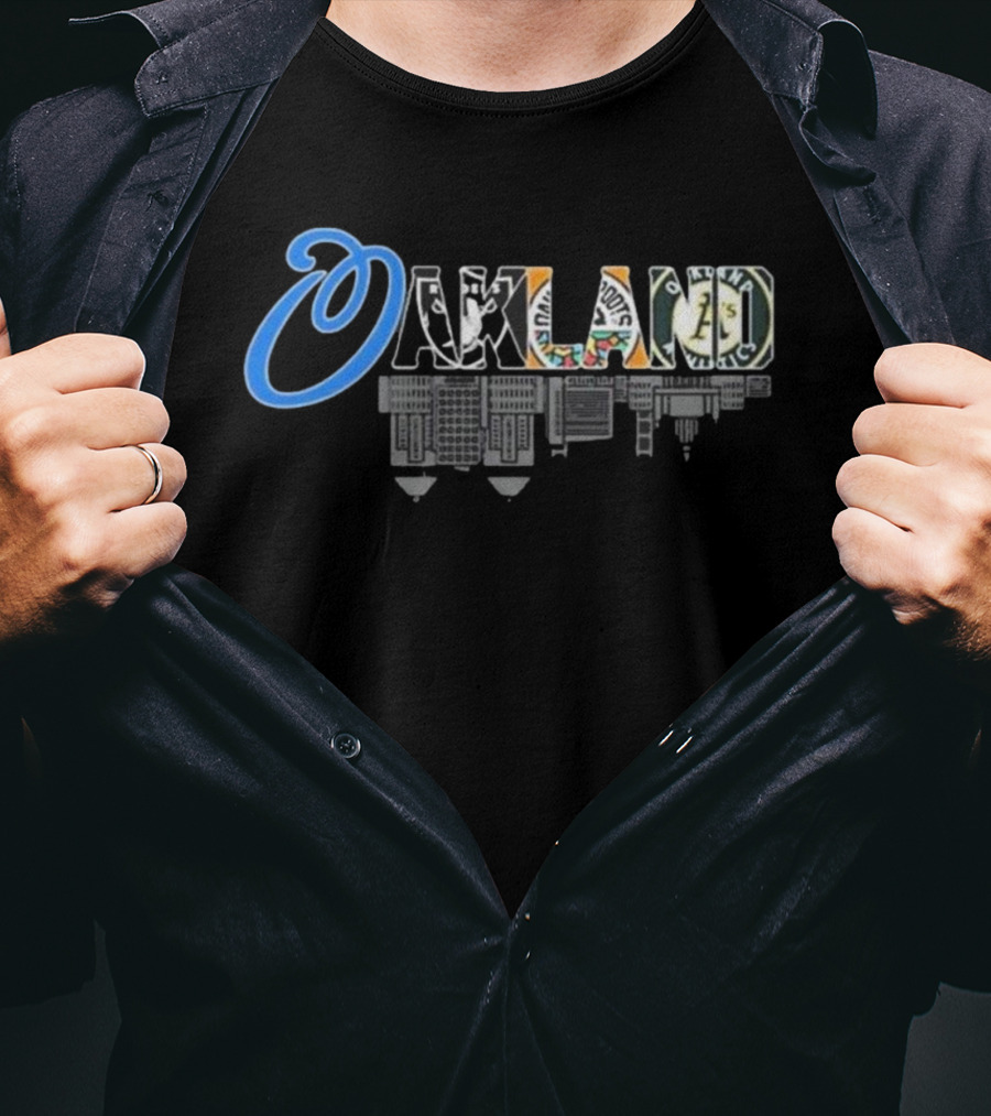 Oakland Skyline Athletics Warriors Raiders Influence T-Shirt