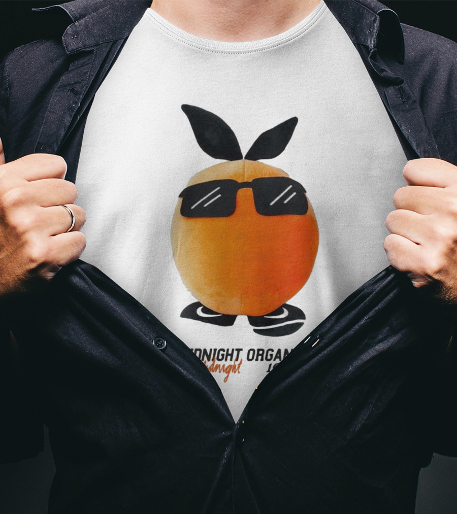 Midnight Organic Mr. Midnight 1991 Orange Character With Sunglasses T-Shirt