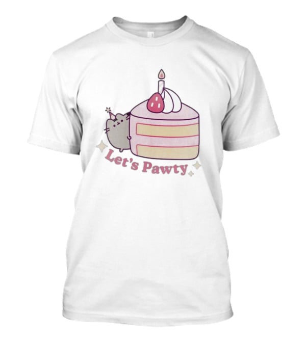 Pusheen Let's Pawty Cake Celebration Grey Marl T-Shirt