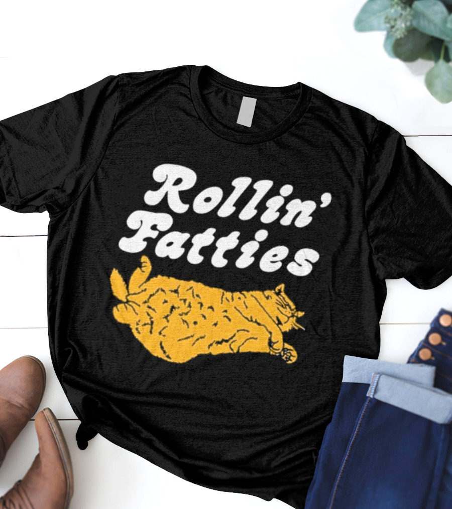 Rollin' Fatties Cat Comical Feline T-Shirt