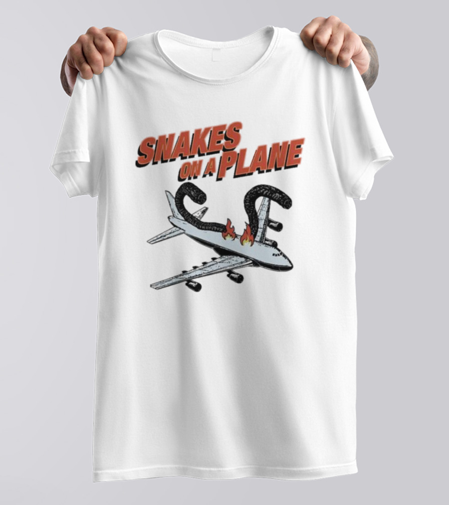 Snakes On A Plane Fire Flames Jet Airliner T-Shirt