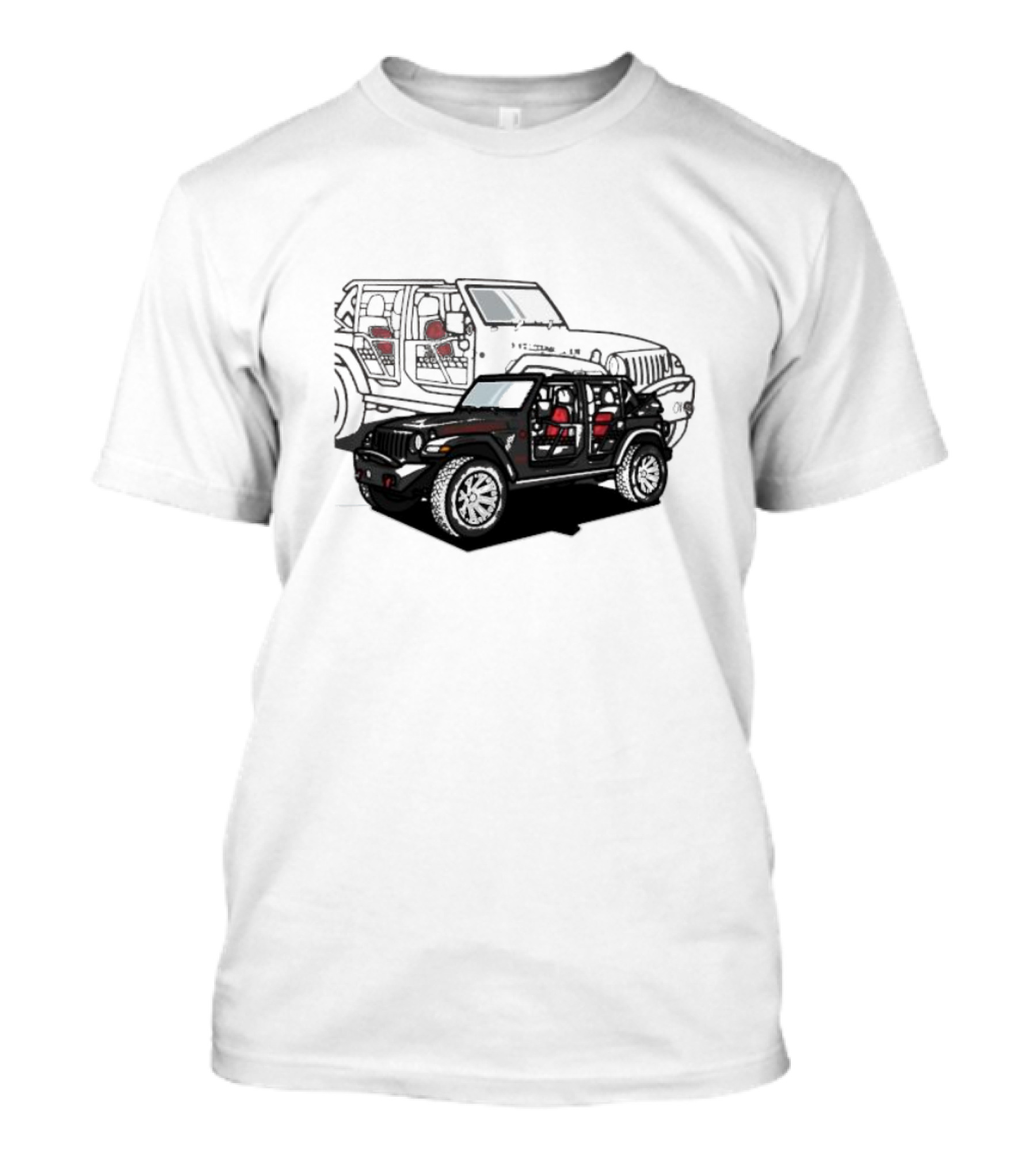 Tunic Jeep Car Illustration With Adventure Elements T-Shirt