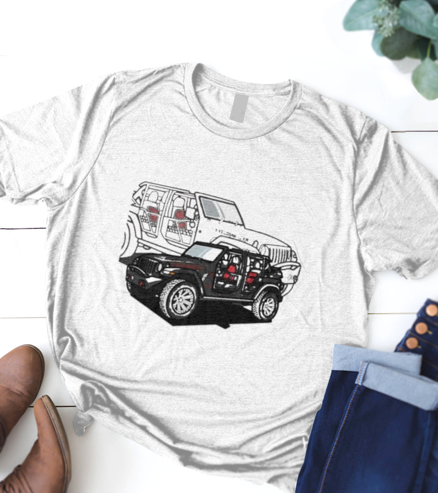 Tunic Jeep Car Illustration With Adventure Elements T-Shirt