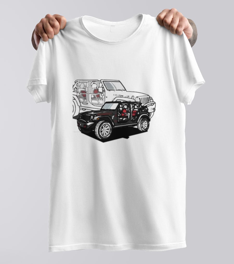 Tunic Jeep Car Illustration With Adventure Elements T-Shirt