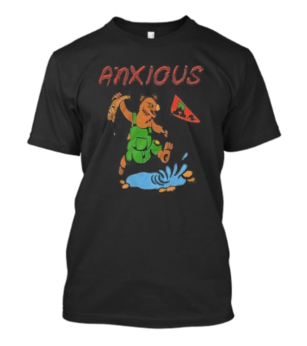 Anxious Bear With Flag And Fish Australia T-Shirt