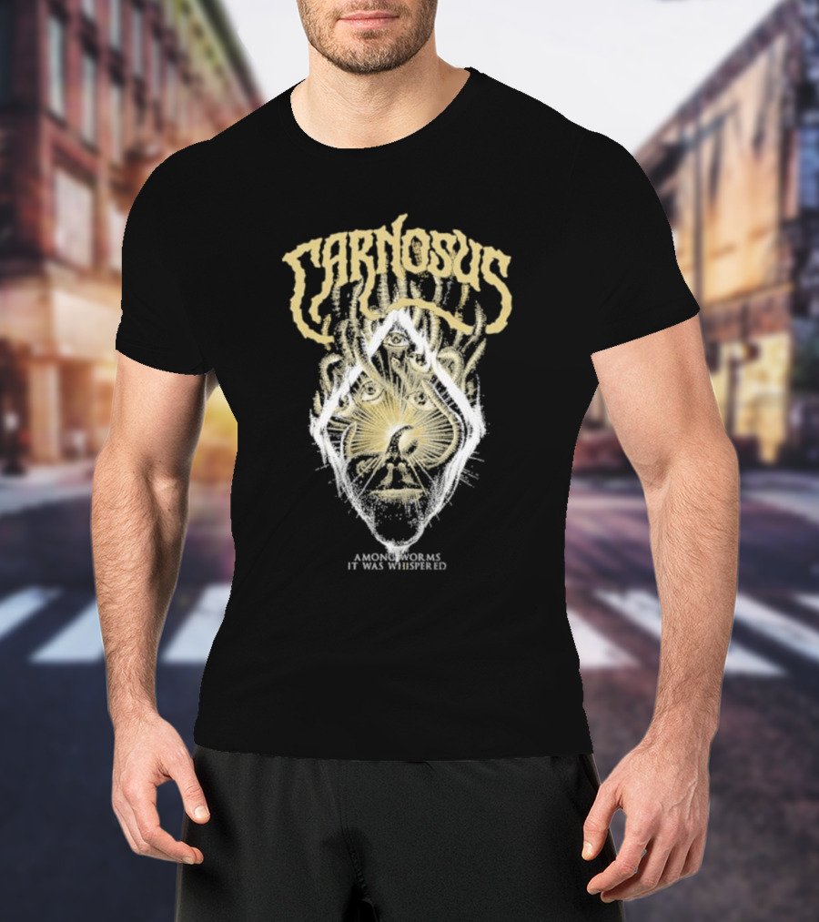 Carnosus Among Worms It Was Whispered Three-Eyed Mystical Face Enclosed In Sunburst Lines T-Shirt