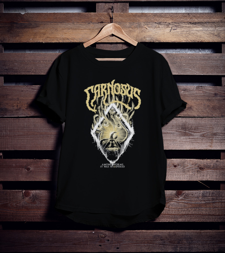 Carnosus Among Worms It Was Whispered Three-Eyed Mystical Face Enclosed In Sunburst Lines T-Shirt