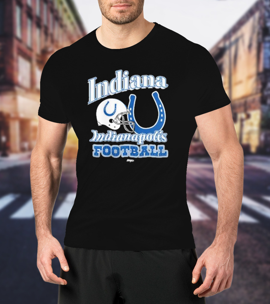 Indiana Indianapolis Colts Football Helmet Horseshoe T-Shirt