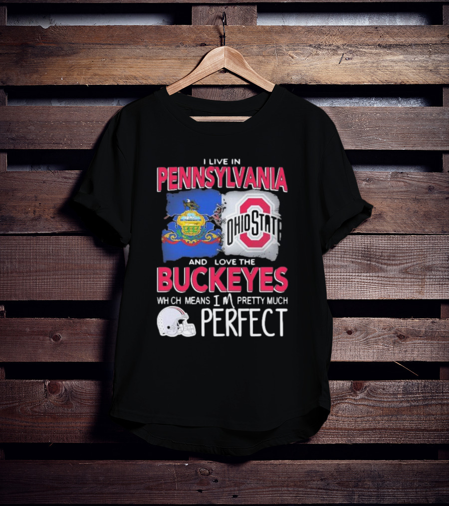 I Live In Pennsylvania Love The Ohio State Buckeyes Pretty Much Perfect T-Shirt