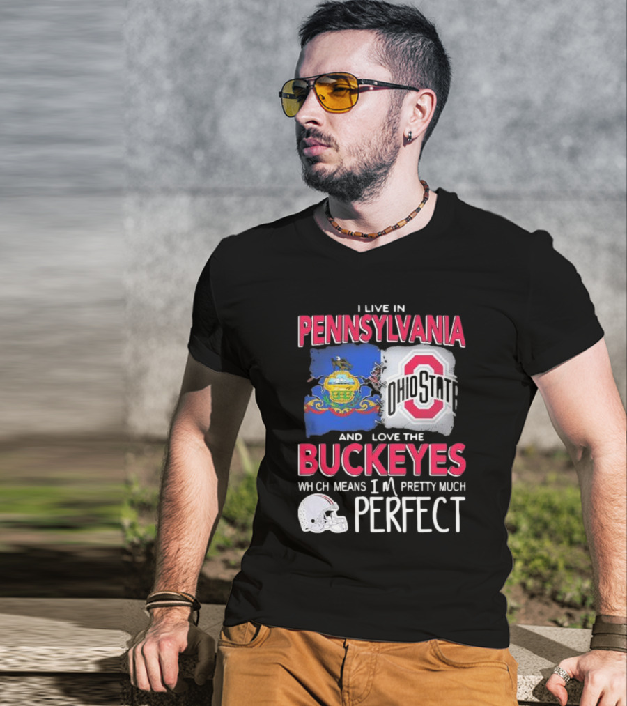 I Live In Pennsylvania Love The Ohio State Buckeyes Pretty Much Perfect T-Shirt