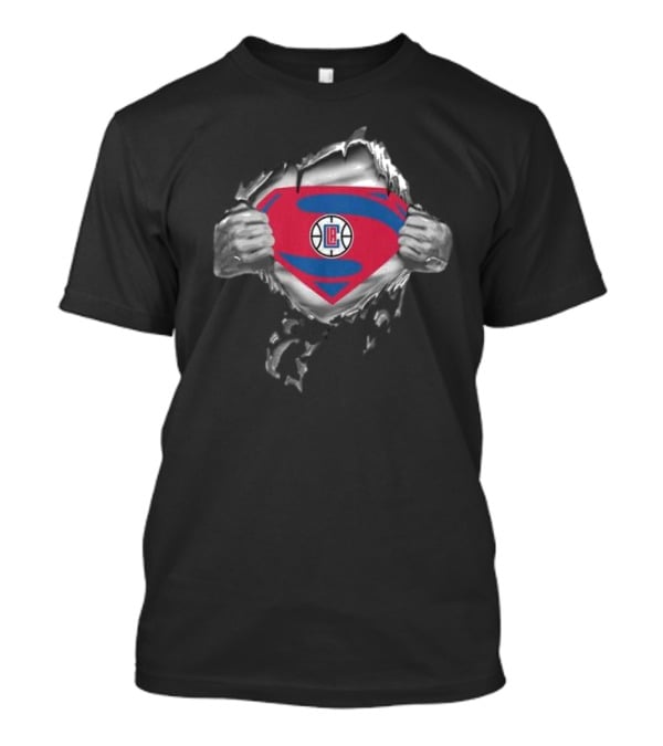 LA Clippers Superhero Emblem Reveal T-Shirt