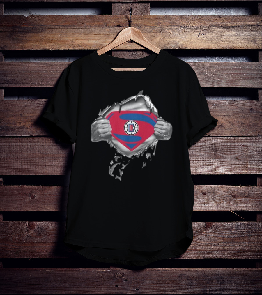 LA Clippers Superhero Emblem Reveal T-Shirt