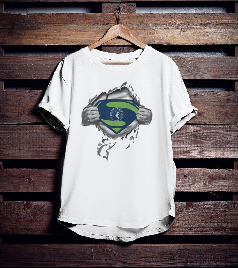 Minnesota Timberwolves Superman Logo Fusion T-Shirt