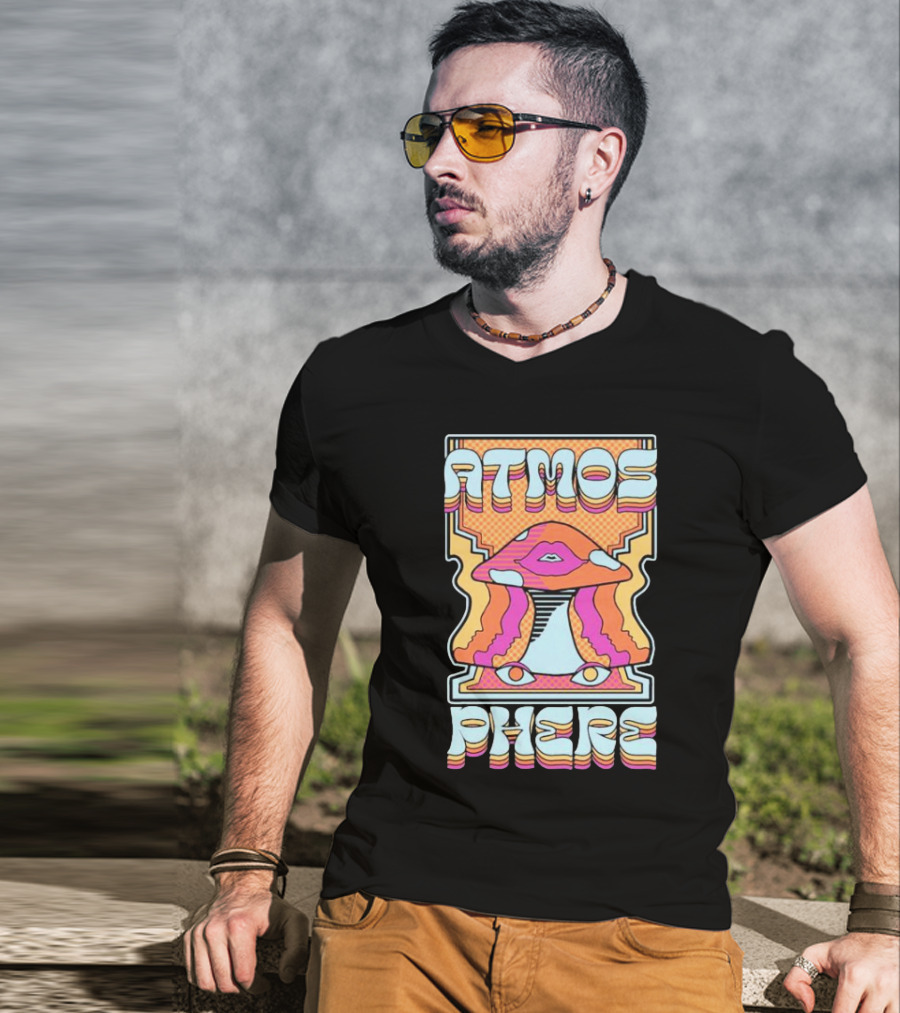 Atmosphere Mushroom Retro Perspective T-Shirt