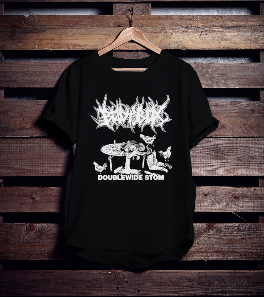 BODYBOX DOUBLEWIDE STOMP Table Chaos With Chickens T-Shirt