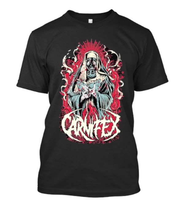 Carnifex Sister Rot Gas Mask Nun With Red Aura T-Shirt