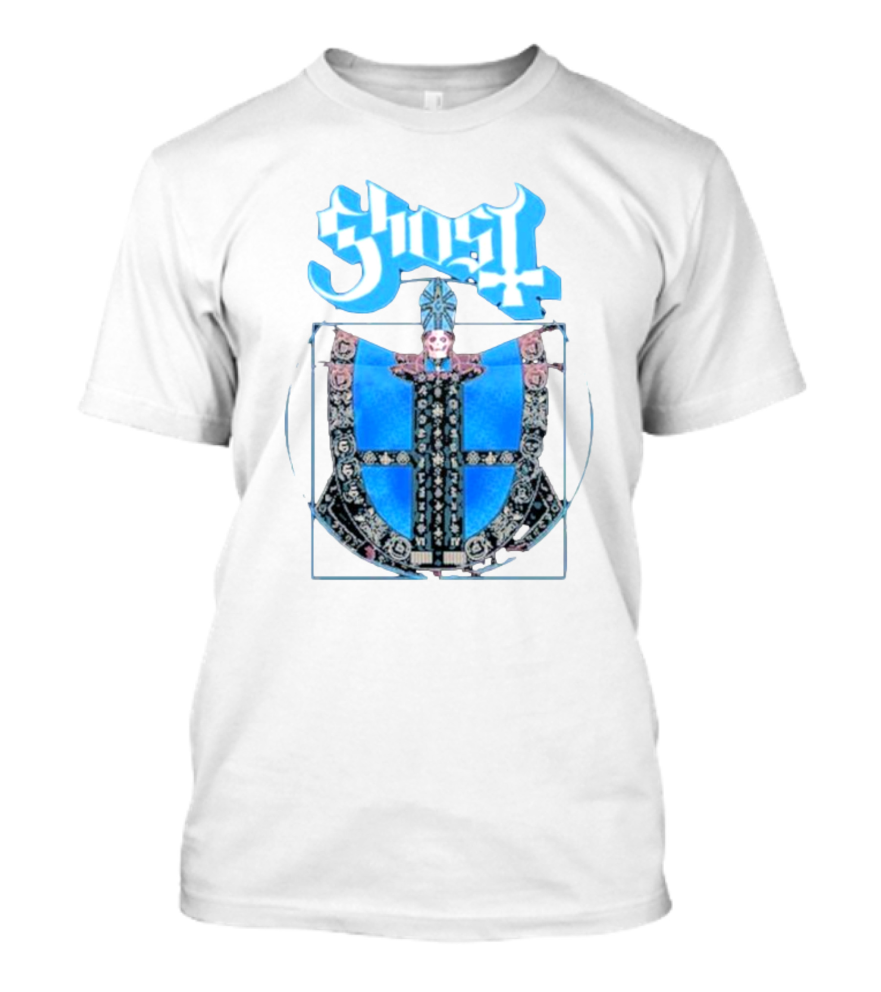 Ghost Vitruvian Skeleton Pope T-Shirt