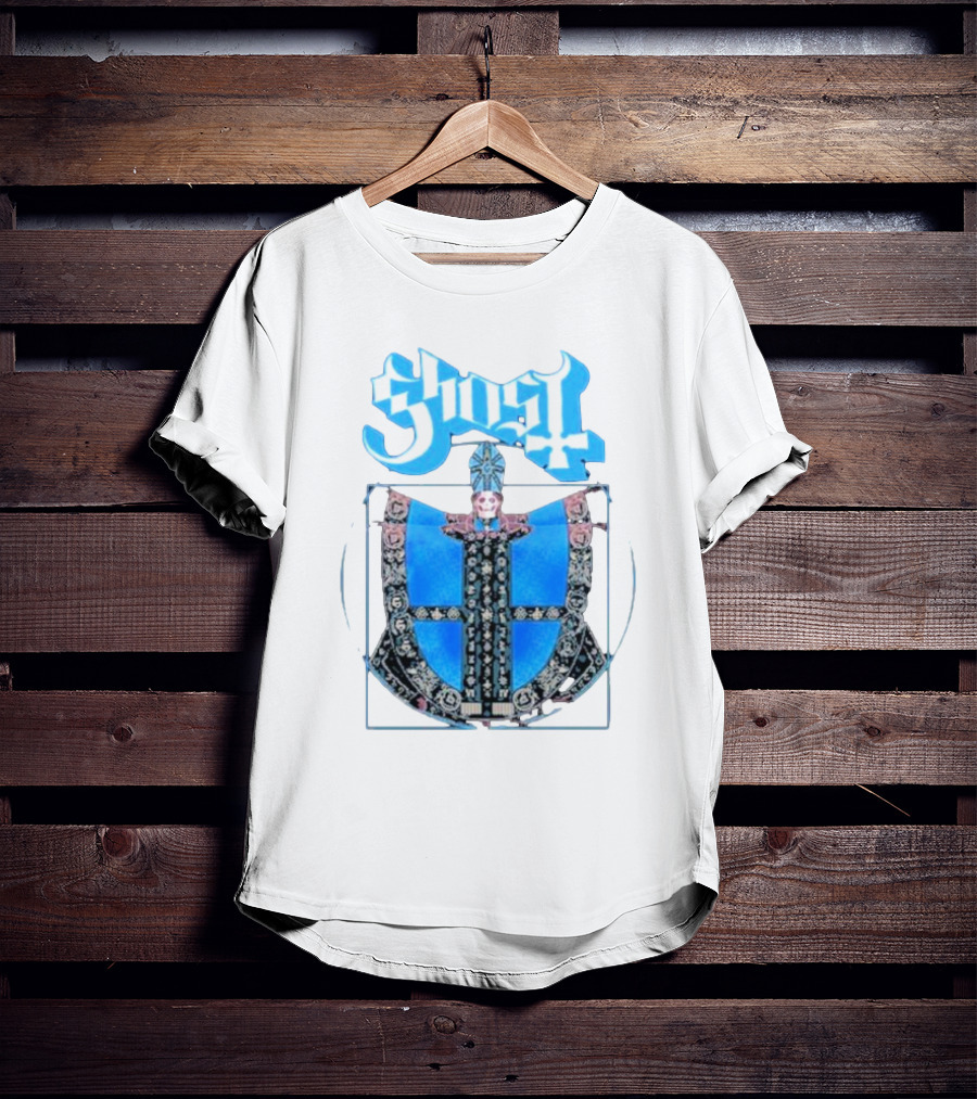 Ghost Vitruvian Skeleton Pope T-Shirt