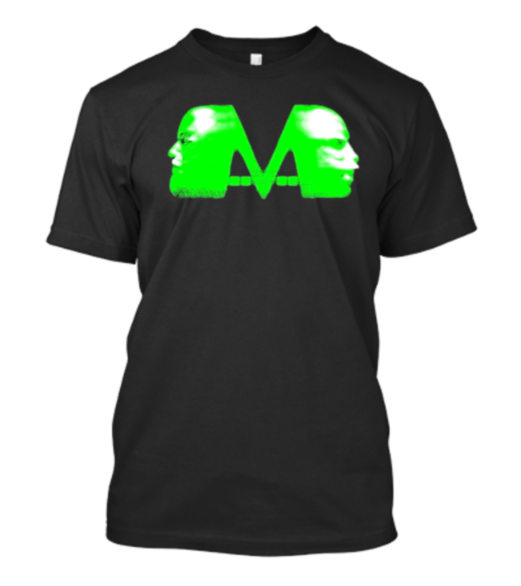 Mansionz M Faces Neon Green Portrait T-Shirt