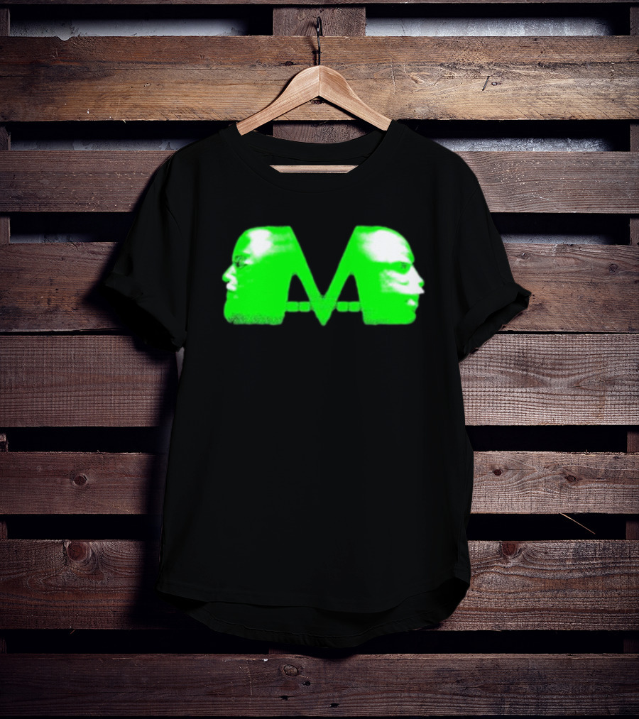 Mansionz M Faces Neon Green Portrait T-Shirt
