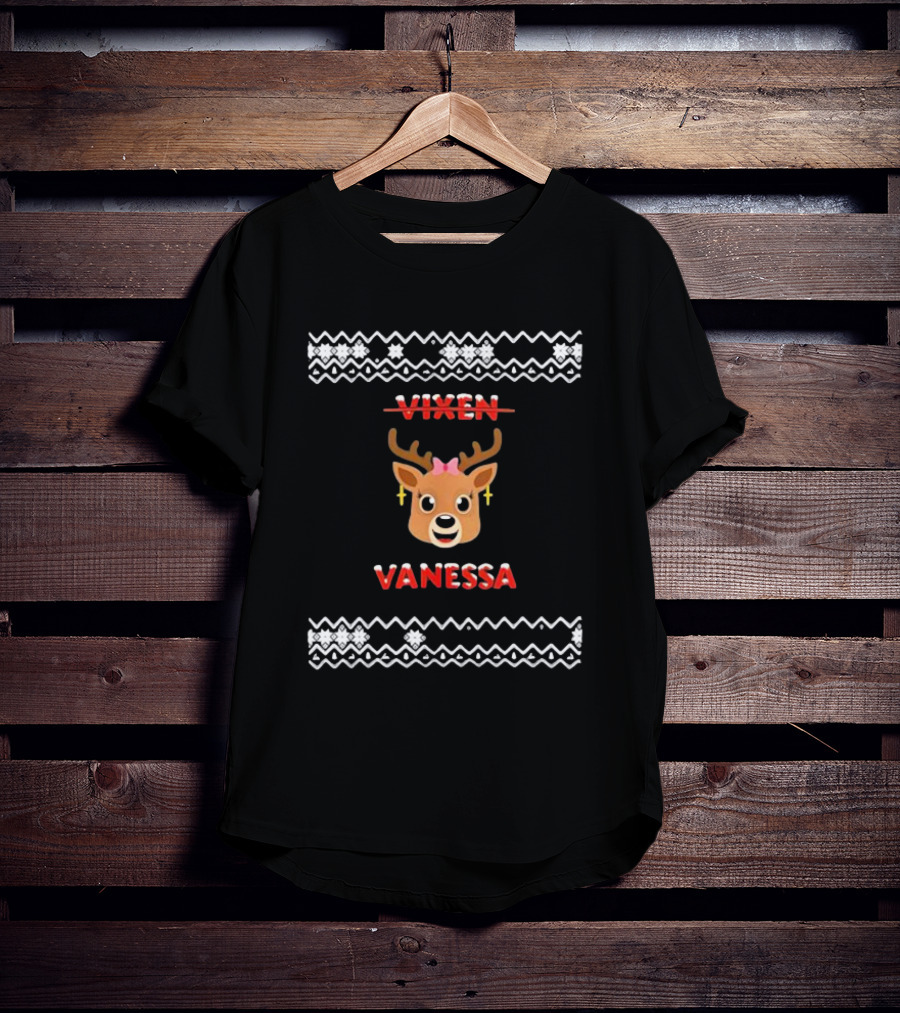 Vixen Vanessa Reindeer Mrs Claus Festive Holiday T-Shirt