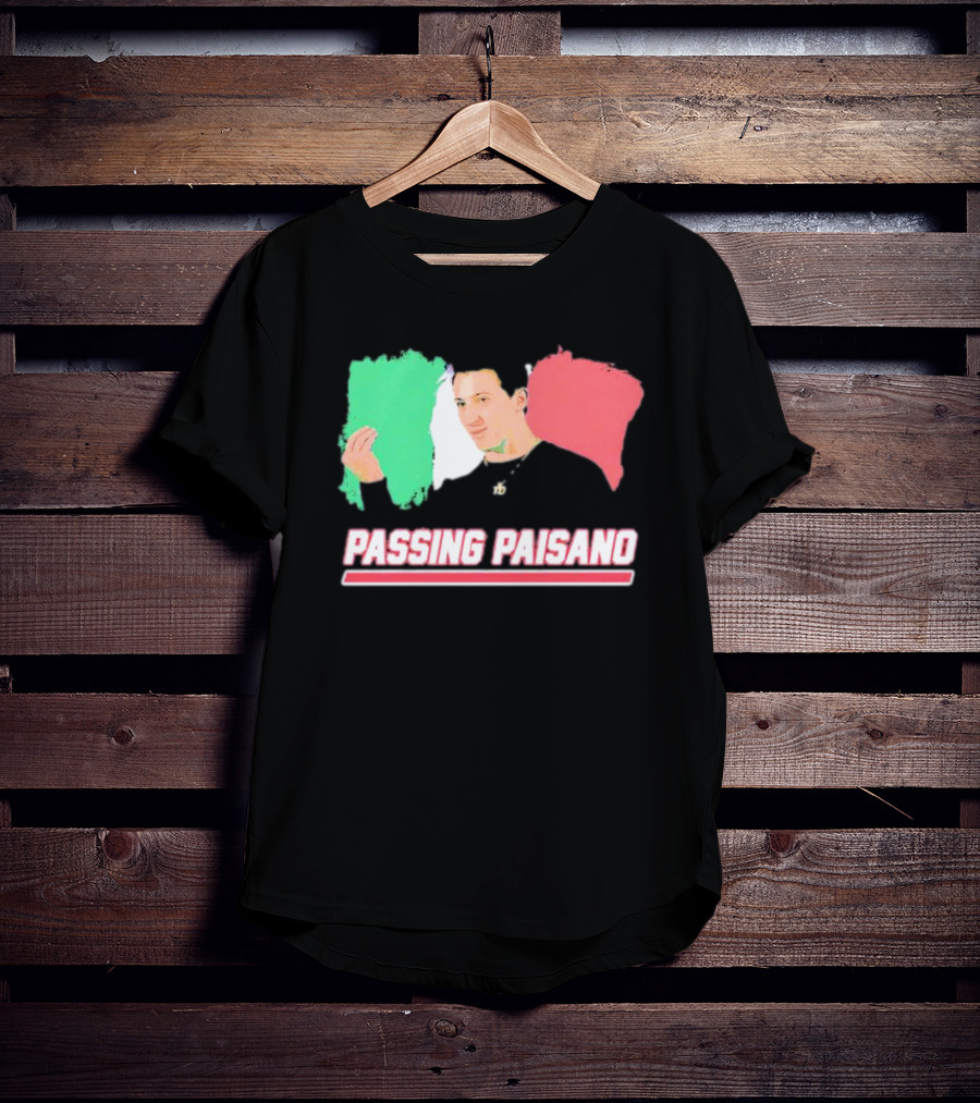 Passing Paisano Italian Gesture Flag Background T-Shirt