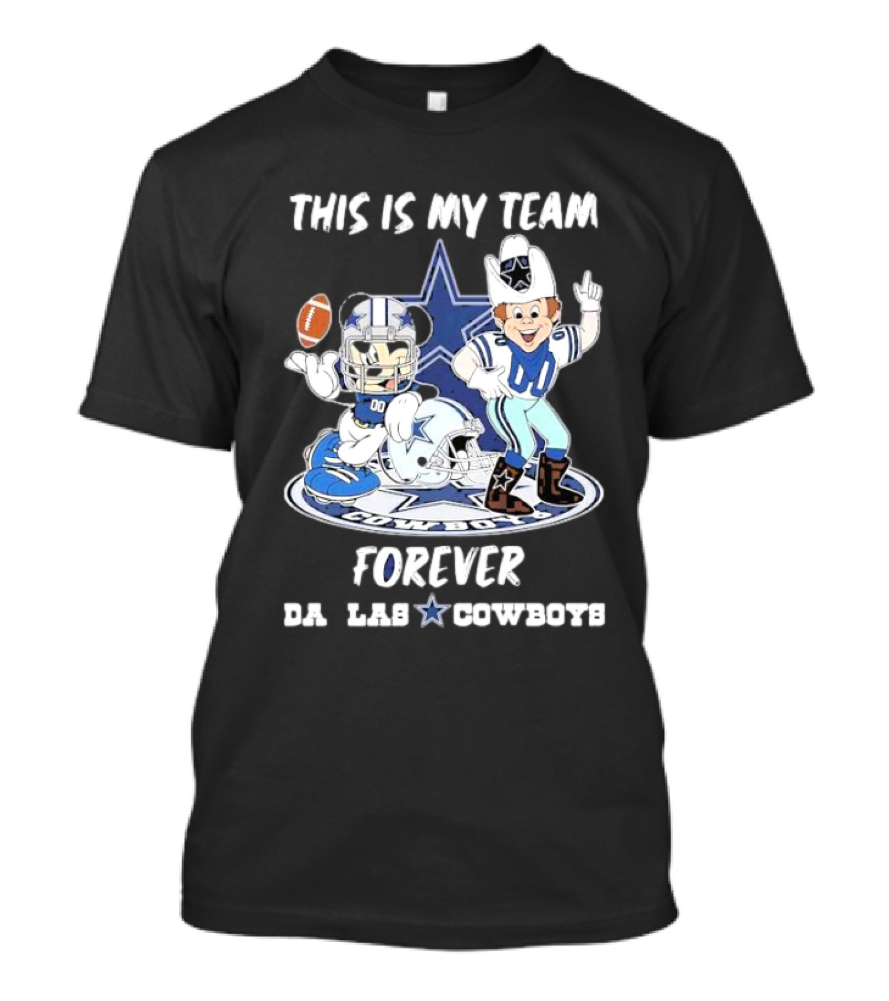 THIS IS MY TEAM FOREVER DALLAS COWBOYS FOOTBALL MASCOT STAR T-Shirt